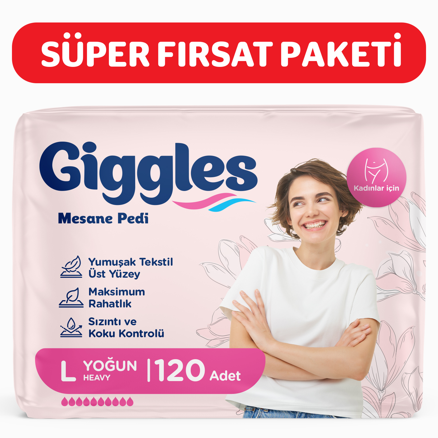 Giggles Kadın Mesane Pedi Large(Yoğun) 120 Adet